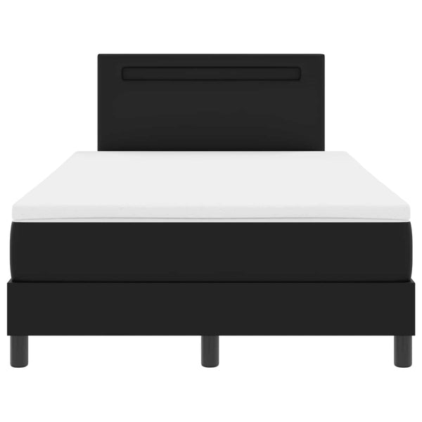 vidaXL Box Spring Bed with Mattress Black 120 x 190 cm Faux Leather