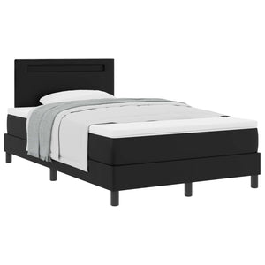 vidaXL Box Spring Bed with Mattress Black 120 x 190 cm Faux Leather
