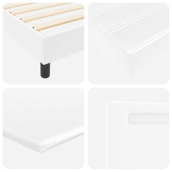 vidaXL Box Spring Bed with Mattress White 120 x 190 cm Faux Leather