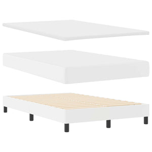 vidaXL Box Spring Bed with Mattress White 120 x 190 cm Faux Leather