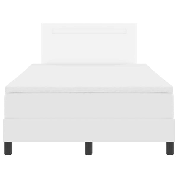 vidaXL Box Spring Bed with Mattress White 120 x 190 cm Faux Leather
