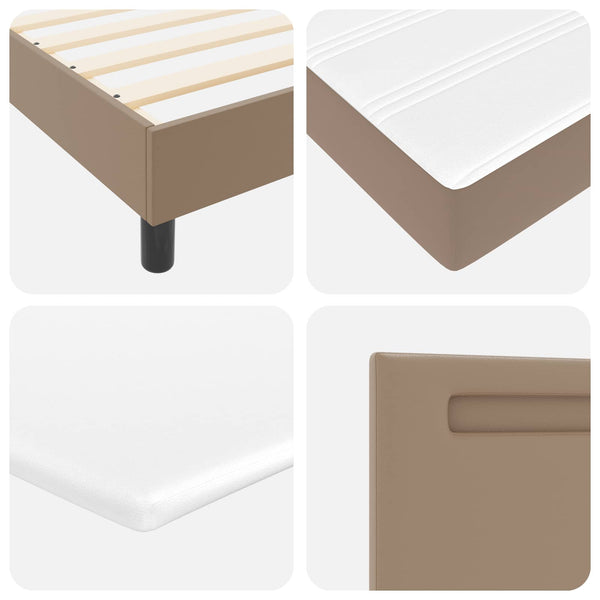vidaXL Box Spring Bed with Mattress Cappuccino 120 x 190 cm Artificial Leather