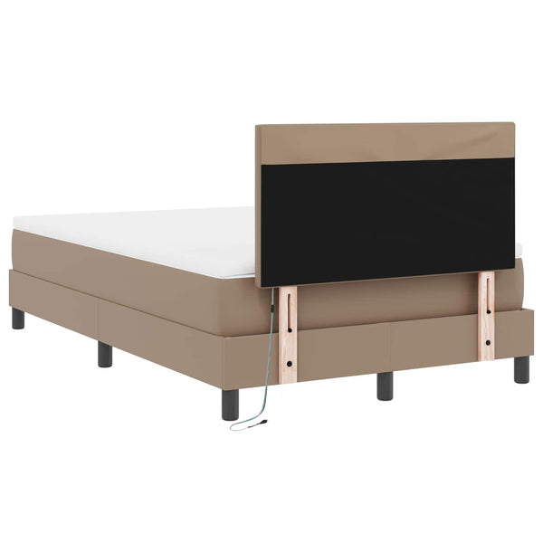 vidaXL Box Spring Bed with Mattress Cappuccino 120 x 190 cm Artificial Leather
