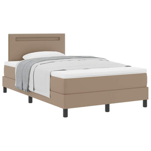 vidaXL Box Spring Bed with Mattress Cappuccino 120 x 190 cm Artificial Leather