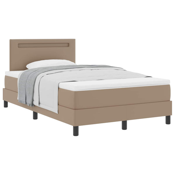 vidaXL Box Spring Bed with Mattress Cappuccino 120 x 190 cm Artificial Leather