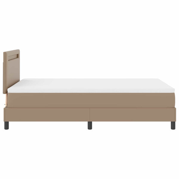 vidaXL Box Spring Bed with Mattress Cappuccino 120 x 190 cm Artificial Leather