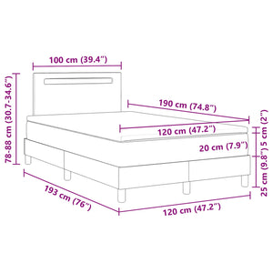 vidaXL Box Spring Bed with Mattress Cappuccino 120 x 190 cm Artificial Leather