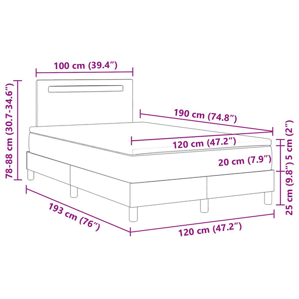 vidaXL Box Spring Bed with Mattress Cappuccino 120 x 190 cm Artificial Leather