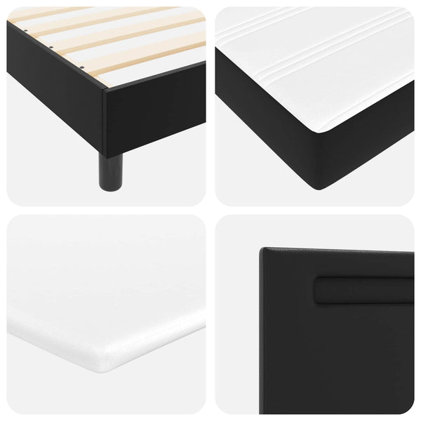 vidaXL Box Spring Bed with Mattress Black 120 x 200 cm Faux Leather