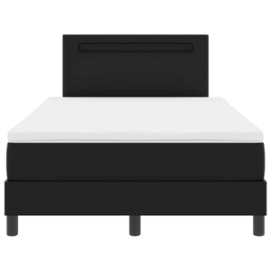 vidaXL Box Spring Bed with Mattress Black 120 x 200 cm Faux Leather