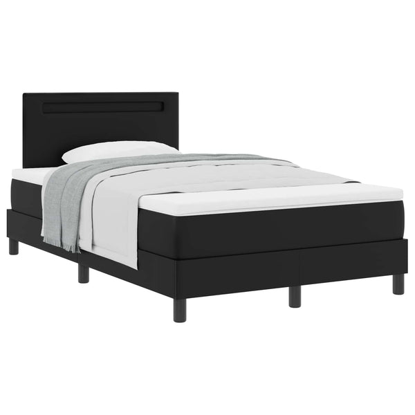 vidaXL Box Spring Bed with Mattress Black 120 x 200 cm Faux Leather