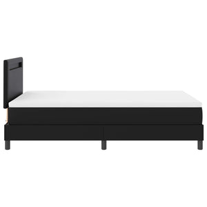 vidaXL Box Spring Bed with Mattress Black 120 x 200 cm Faux Leather