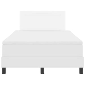 vidaXL Box Spring Bed with Mattress White 120 x 200 cm Faux Leather
