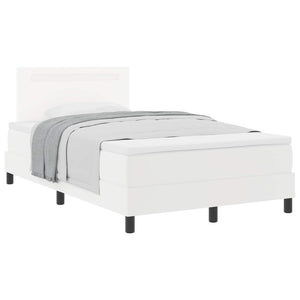 vidaXL Box Spring Bed with Mattress White 120 x 200 cm Faux Leather