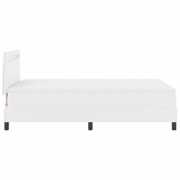 vidaXL Box Spring Bed with Mattress White 120 x 200 cm Faux Leather