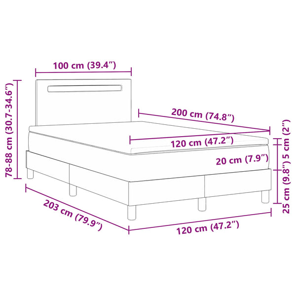 vidaXL Box Spring Bed with Mattress White 120 x 200 cm Faux Leather