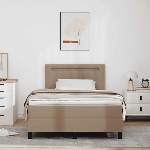 vidaXL Box Spring Bed with Mattress Cappuccino 120 x 200 cm Faux Leather