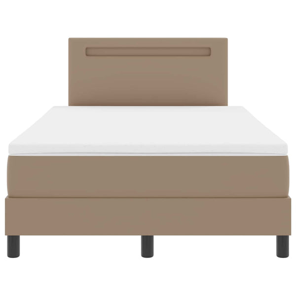 vidaXL Box Spring Bed with Mattress Cappuccino 120 x 200 cm Faux Leather