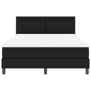 vidaXL Box Spring Bed with Mattress Black 140 x 190 cm Faux Leather