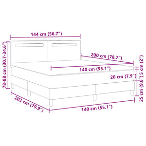 vidaXL Box Spring Bed with Mattress Black 140 x 200 cm Faux Leather