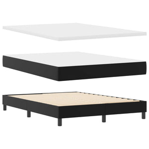 vidaXL Box Spring Bed with Mattress Black 160 x 200 cm Faux Leather