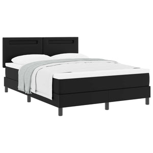 vidaXL Box Spring Bed with Mattress Black 160 x 200 cm Faux Leather