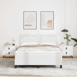 vidaXL Box Spring Bed with Mattress White 160 x 200 cm Faux Leather