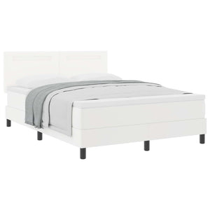vidaXL Box Spring Bed with Mattress White 160 x 200 cm Faux Leather
