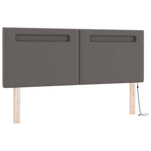 vidaXL Box Spring Bed with Mattress Grey 160 x 200 cm Faux Leather