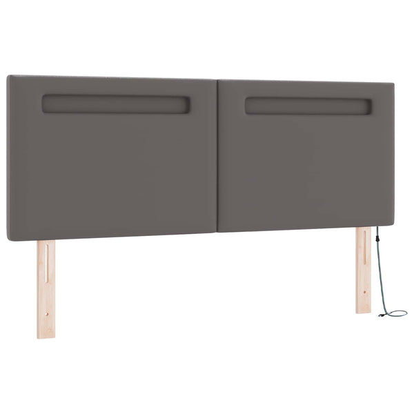 vidaXL Box Spring Bed with Mattress Grey 160 x 200 cm Faux Leather