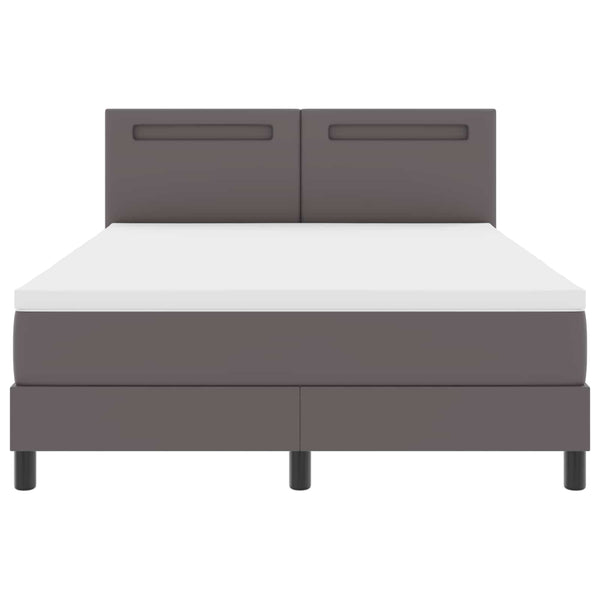vidaXL Box Spring Bed with Mattress Grey 160 x 200 cm Faux Leather