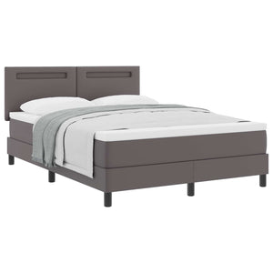 vidaXL Box Spring Bed with Mattress Grey 160 x 200 cm Faux Leather