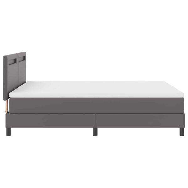 vidaXL Box Spring Bed with Mattress Grey 160 x 200 cm Faux Leather