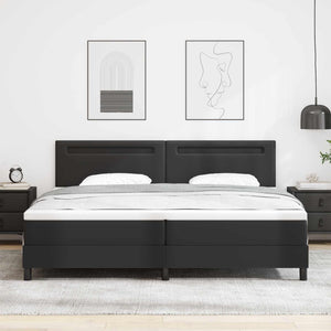 vidaXL Box Spring Bed with Mattress Black 200 x 200 cm Faux Leather