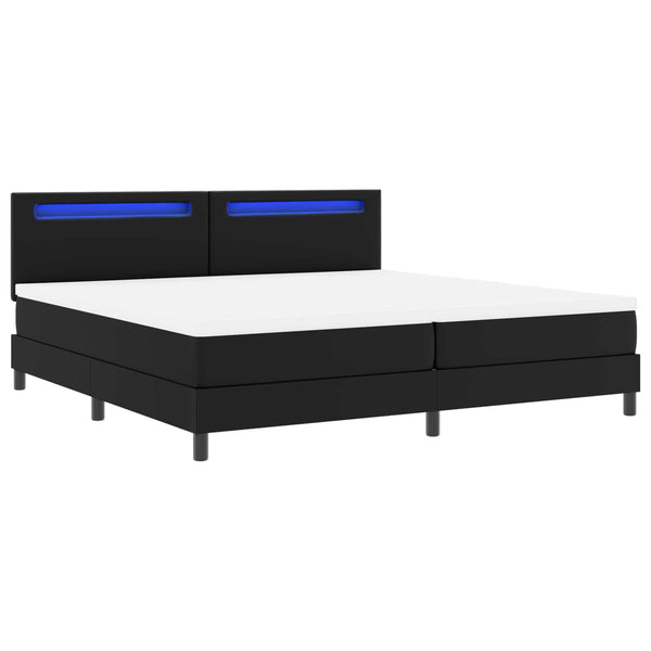 vidaXL Box Spring Bed with Mattress Black 200 x 200 cm Faux Leather