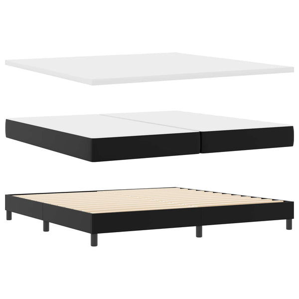 vidaXL Box Spring Bed with Mattress Black 200 x 200 cm Faux Leather