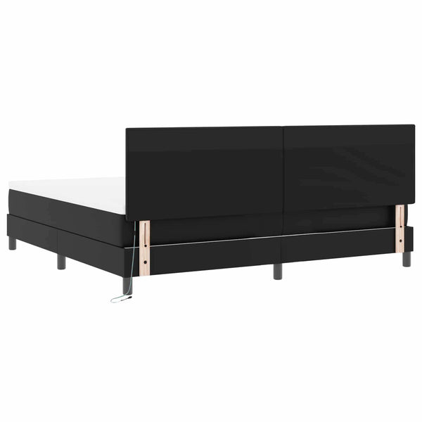 vidaXL Box Spring Bed with Mattress Black 200 x 200 cm Faux Leather