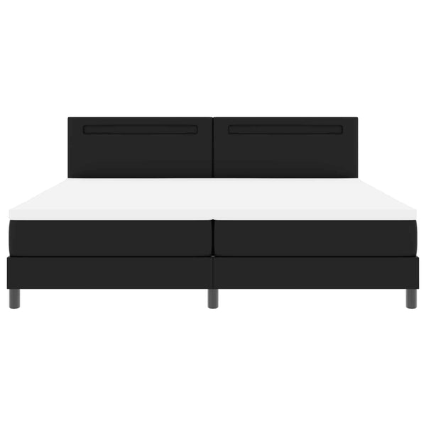 vidaXL Box Spring Bed with Mattress Black 200 x 200 cm Faux Leather