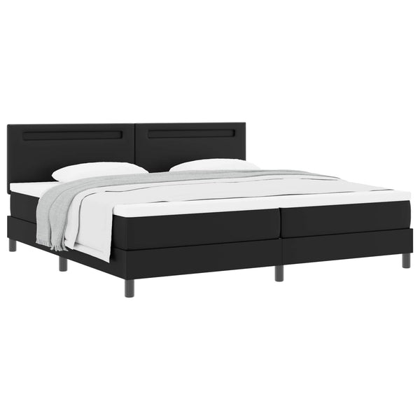vidaXL Box Spring Bed with Mattress Black 200 x 200 cm Faux Leather