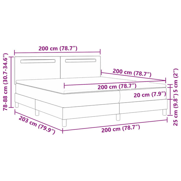 vidaXL Box Spring Bed with Mattress Black 200 x 200 cm Faux Leather