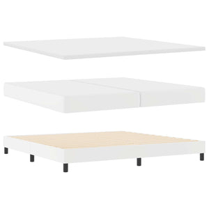 vidaXL Box Spring Bed with Mattress with LED White 200 x 200 cm Faux Leather