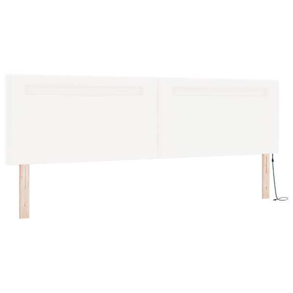 vidaXL Box Spring Bed with Mattress with LED White 200 x 200 cm Faux Leather