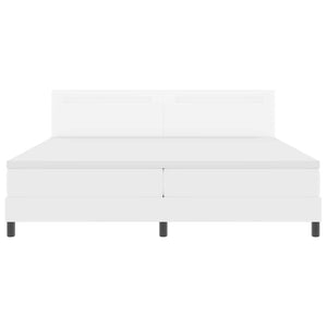 vidaXL Box Spring Bed with Mattress with LED White 200 x 200 cm Faux Leather
