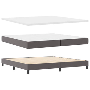 vidaXL Box Spring Bed with Mattress Grey 200 x 200 cm Faux Leather