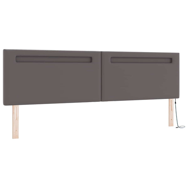vidaXL Box Spring Bed with Mattress Grey 200 x 200 cm Faux Leather