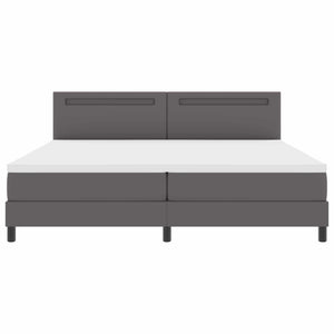 vidaXL Box Spring Bed with Mattress Grey 200 x 200 cm Faux Leather