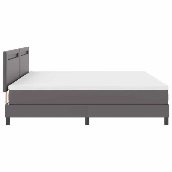 vidaXL Box Spring Bed with Mattress Grey 200 x 200 cm Faux Leather