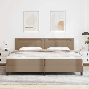 vidaXL Box Spring Bed with Mattress Cappuccino 200 x 200 cm Faux Leather
