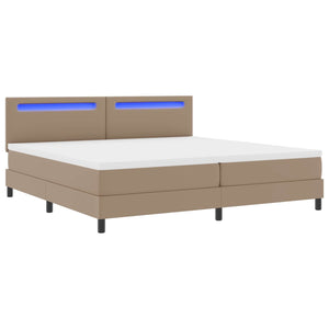 vidaXL Box Spring Bed with Mattress Cappuccino 200 x 200 cm Faux Leather
