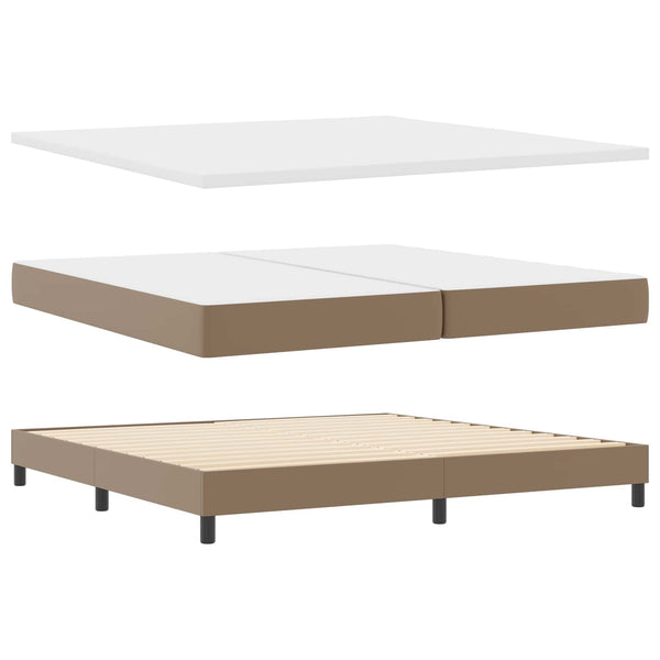 vidaXL Box Spring Bed with Mattress Cappuccino 200 x 200 cm Faux Leather